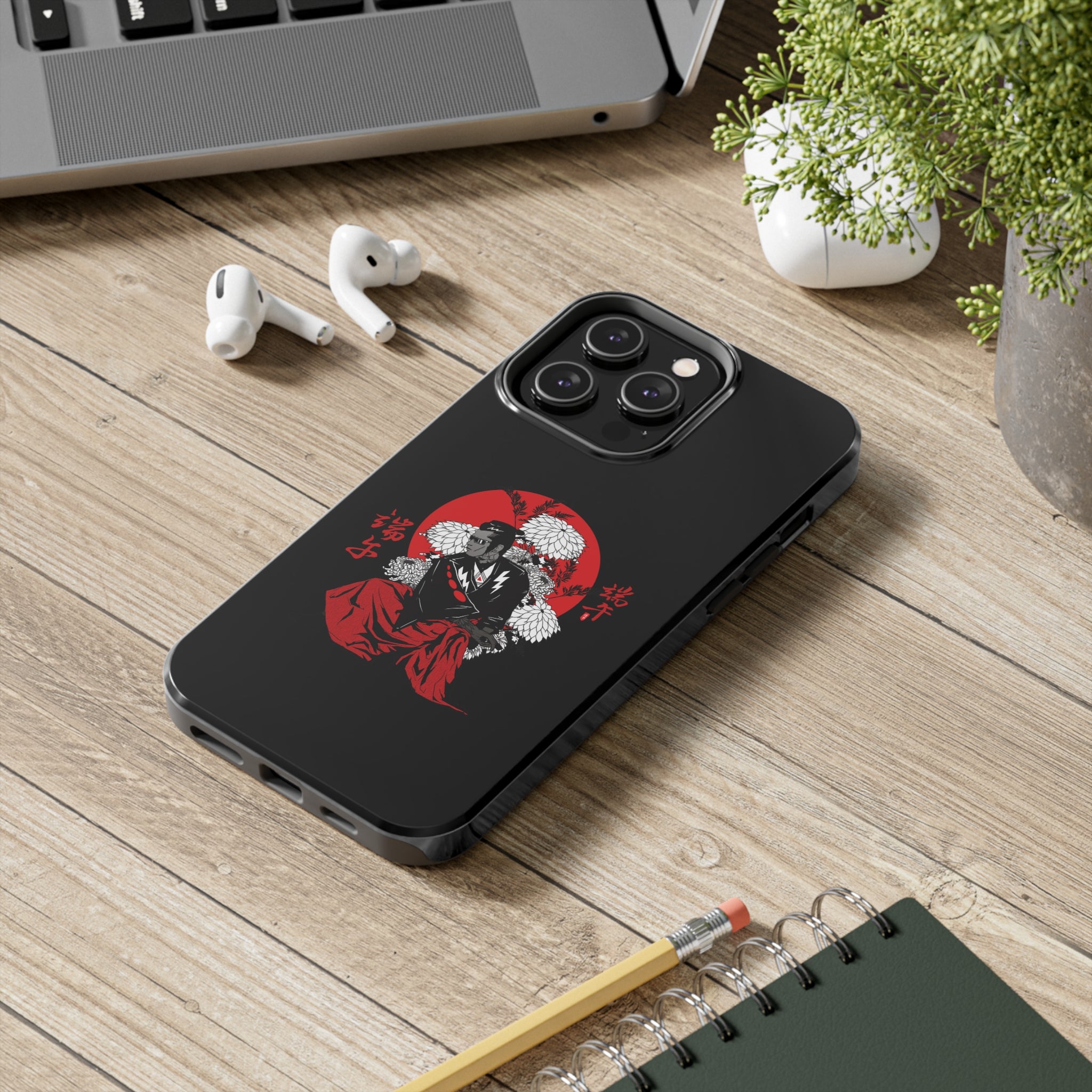 Tough Phone Case with Samurai Design